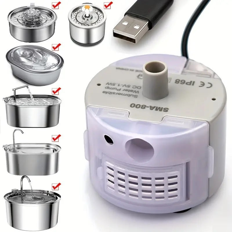 Cylindrical Stainless Steel Pet Water Dispenser