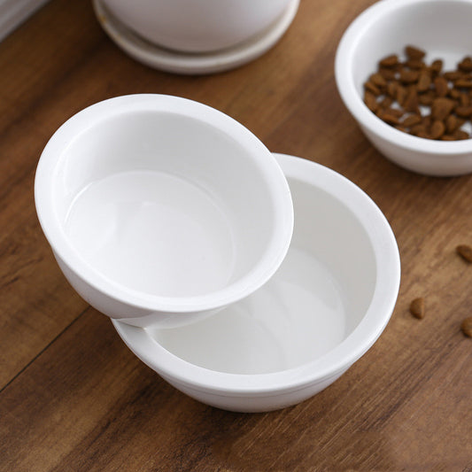 Pet food ceramic double bowl (food+water)