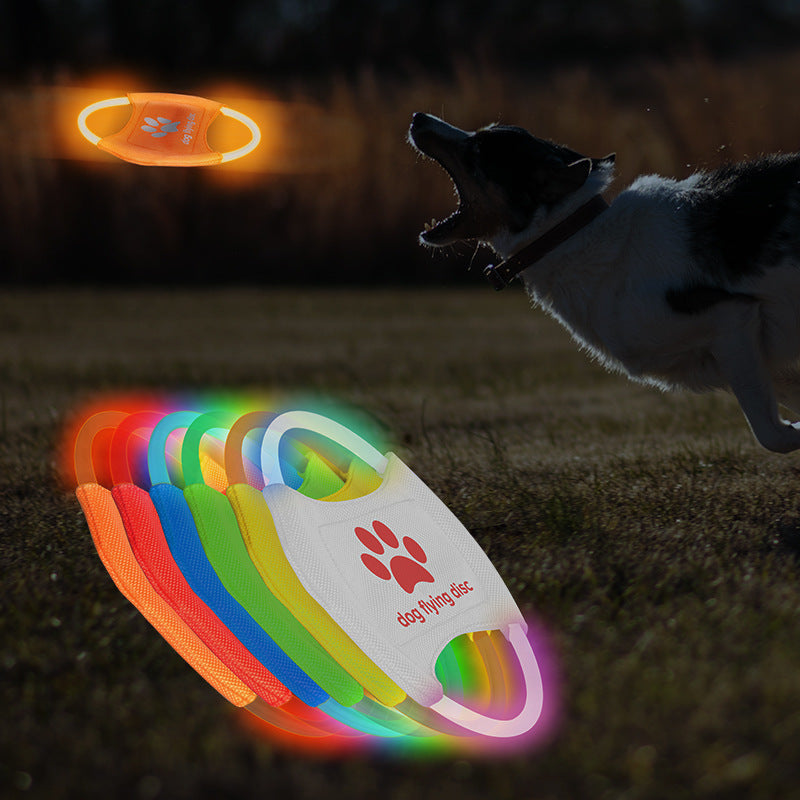 Pet Flying Discs Light Glowing LED Luminous Interactive Toy