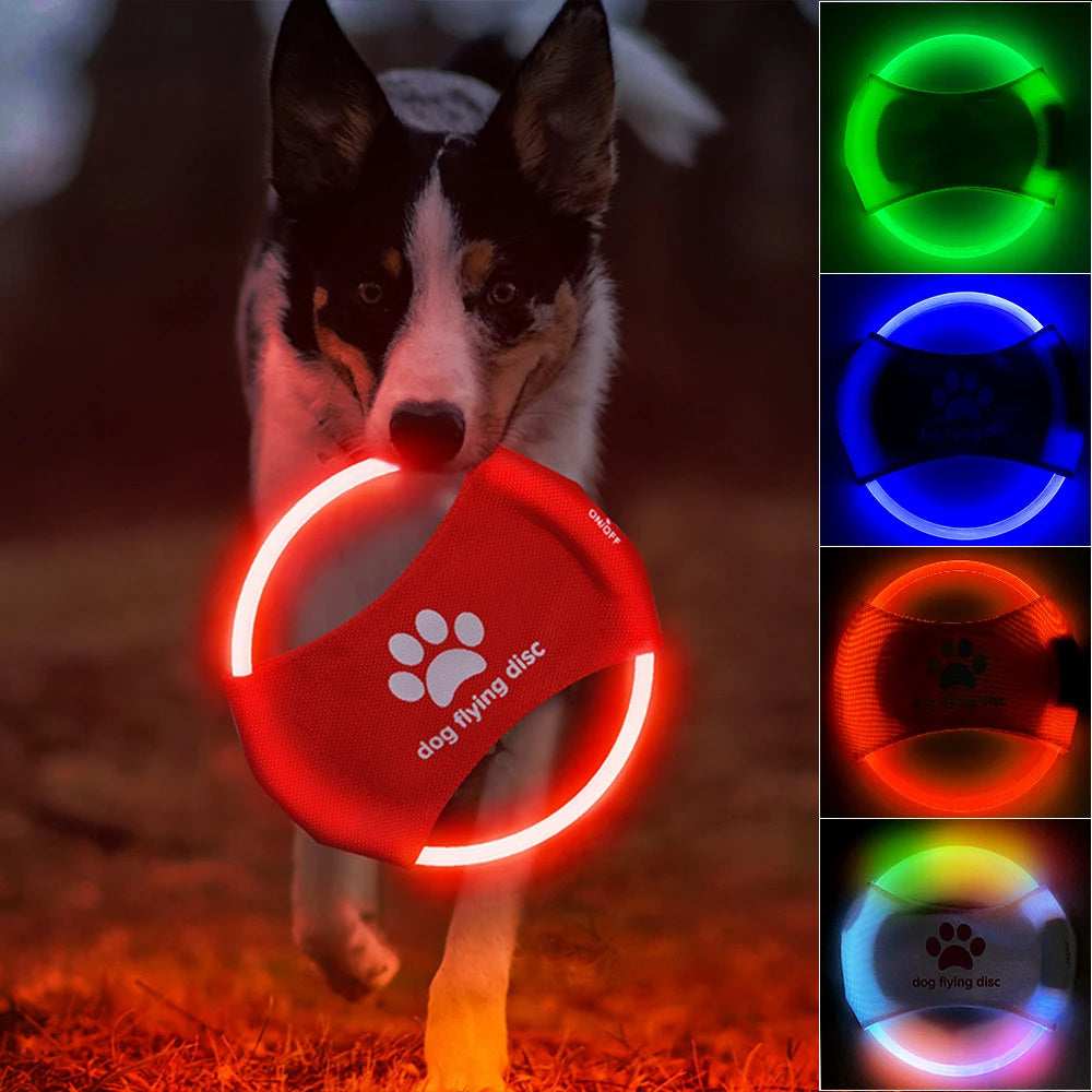 Pet Flying Discs Light Glowing LED Luminous Interactive Toy