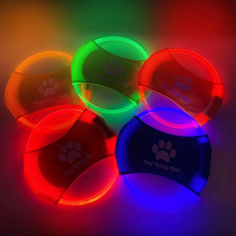 Pet Flying Discs Light Glowing LED Luminous Interactive Toy